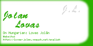 jolan lovas business card